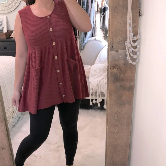 Entro size medium burgundy boho top - Picture 1 of 4